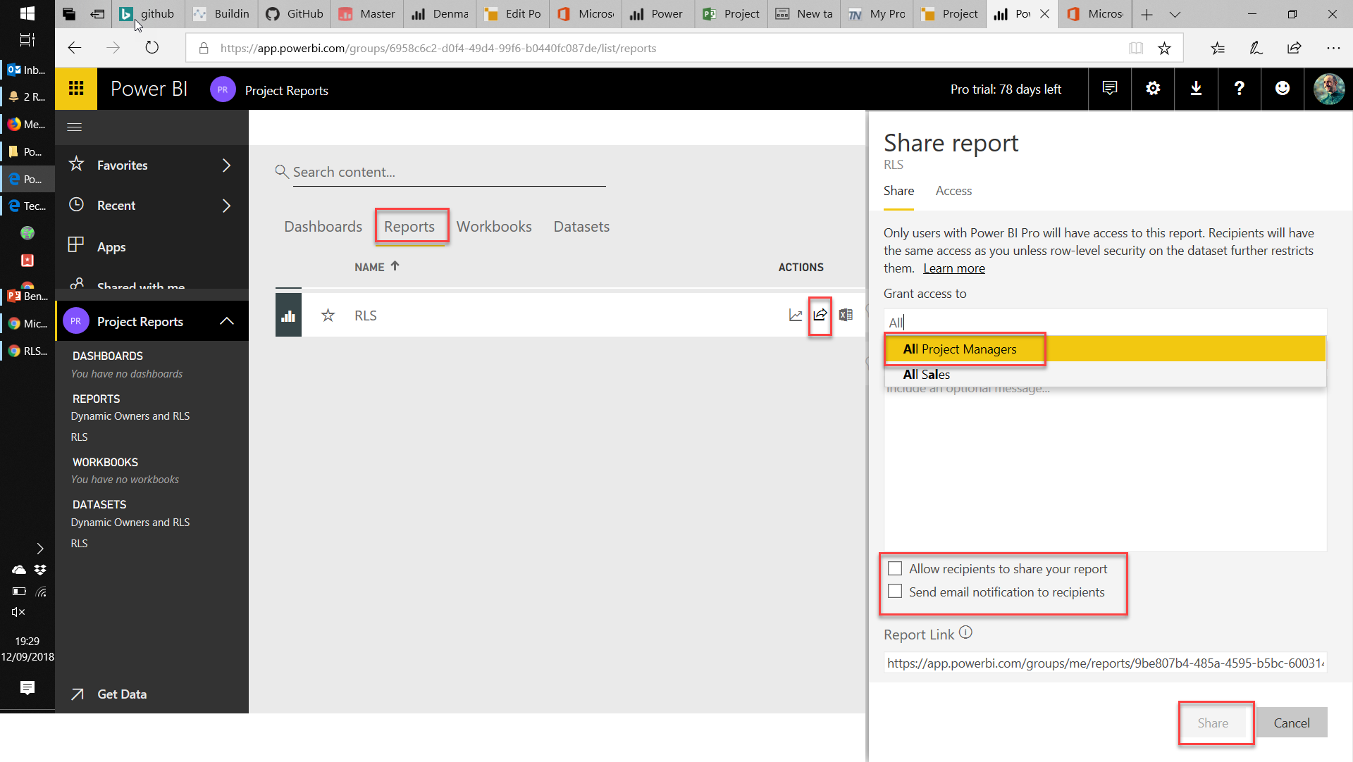 Share Report To Group Applepark